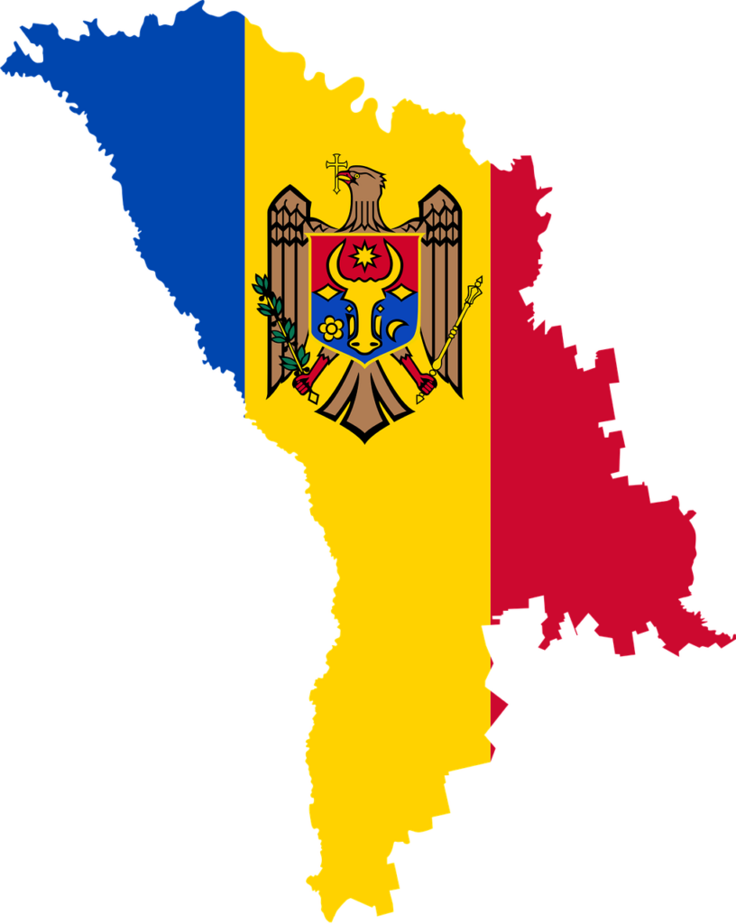 Die Flagge und Kontur Moldaus